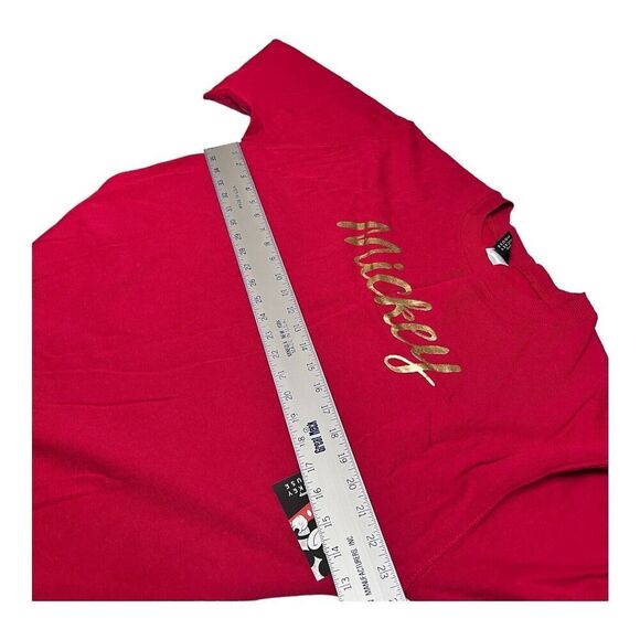 Disney Sweatshirt‎ WMNS XL Red Mickey Mouse Gold Vacation Parks Ears Family Cozy - Picture 2 of 9